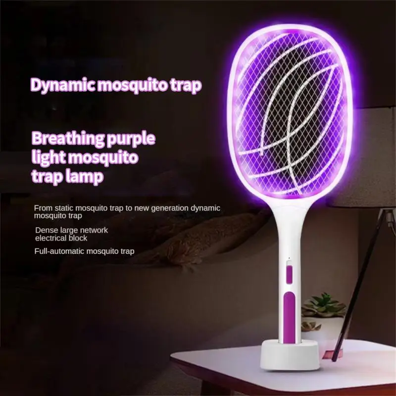 Electric Mosquito Swatter Bug Zapper Wireless Charging Base Electric Mosquito Killer Fly Swatter Trap Anti Mosquito