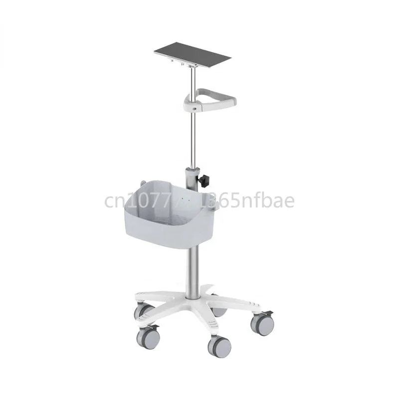 Height adjustable tablet computer car for hospital patients