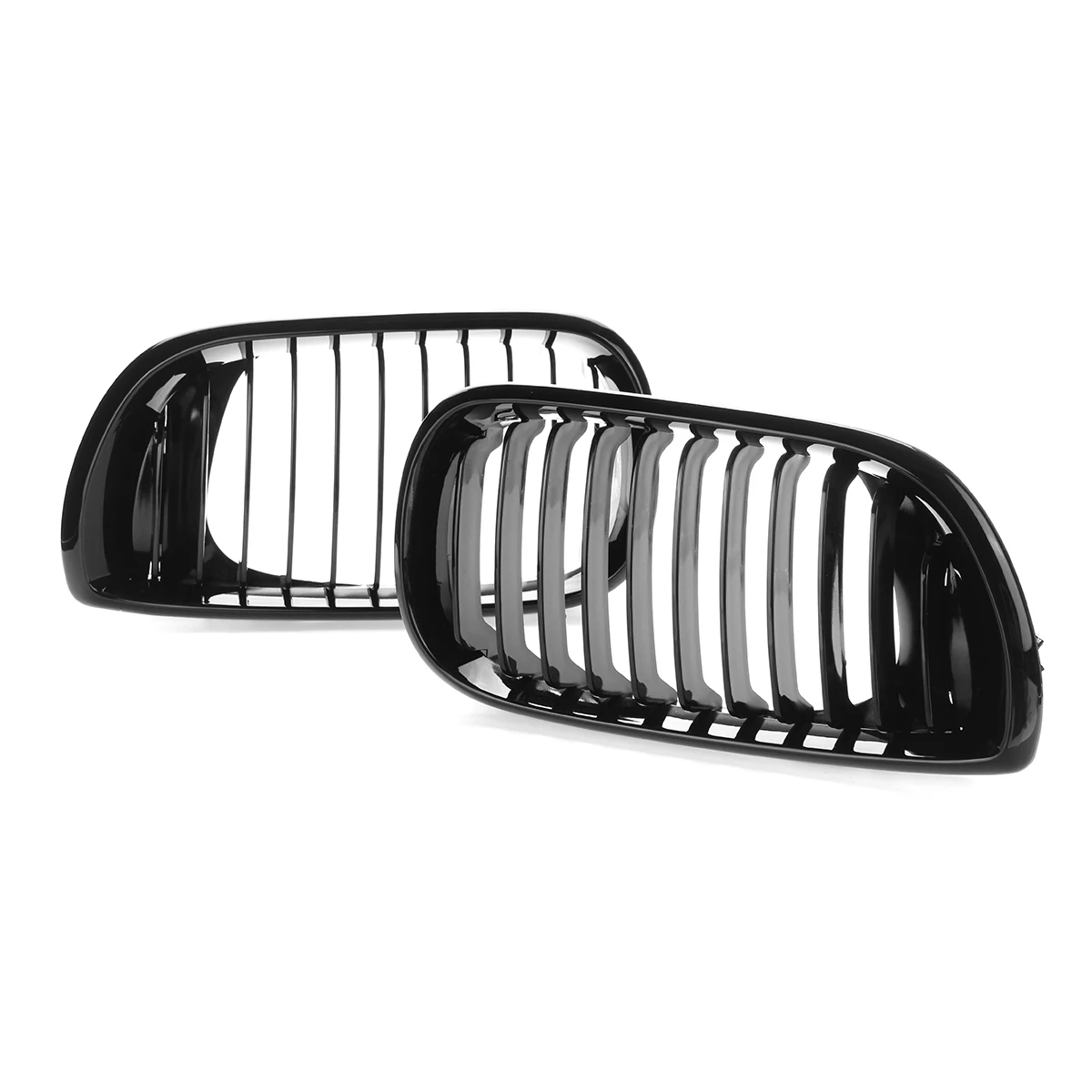 Glossy/Matte Pair Car Front Kidney Grills Gloss Black Single Slat Hood Grill For BMW 3 Series E46 4 Door 2002-2005 Racing Grille