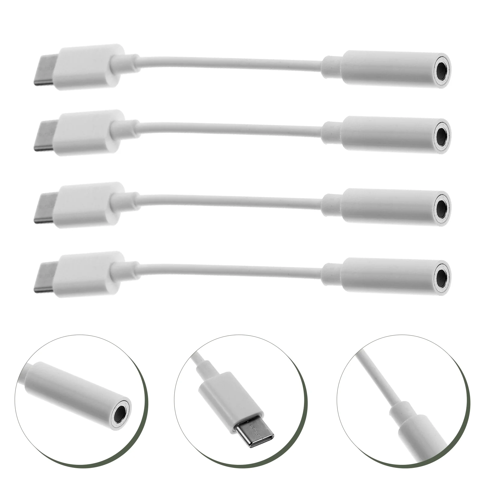 

4 Pcs Typec Adapter Earphone Jack Converter Type-c To 35mm Cable USB-C Tpe Wire Headphone