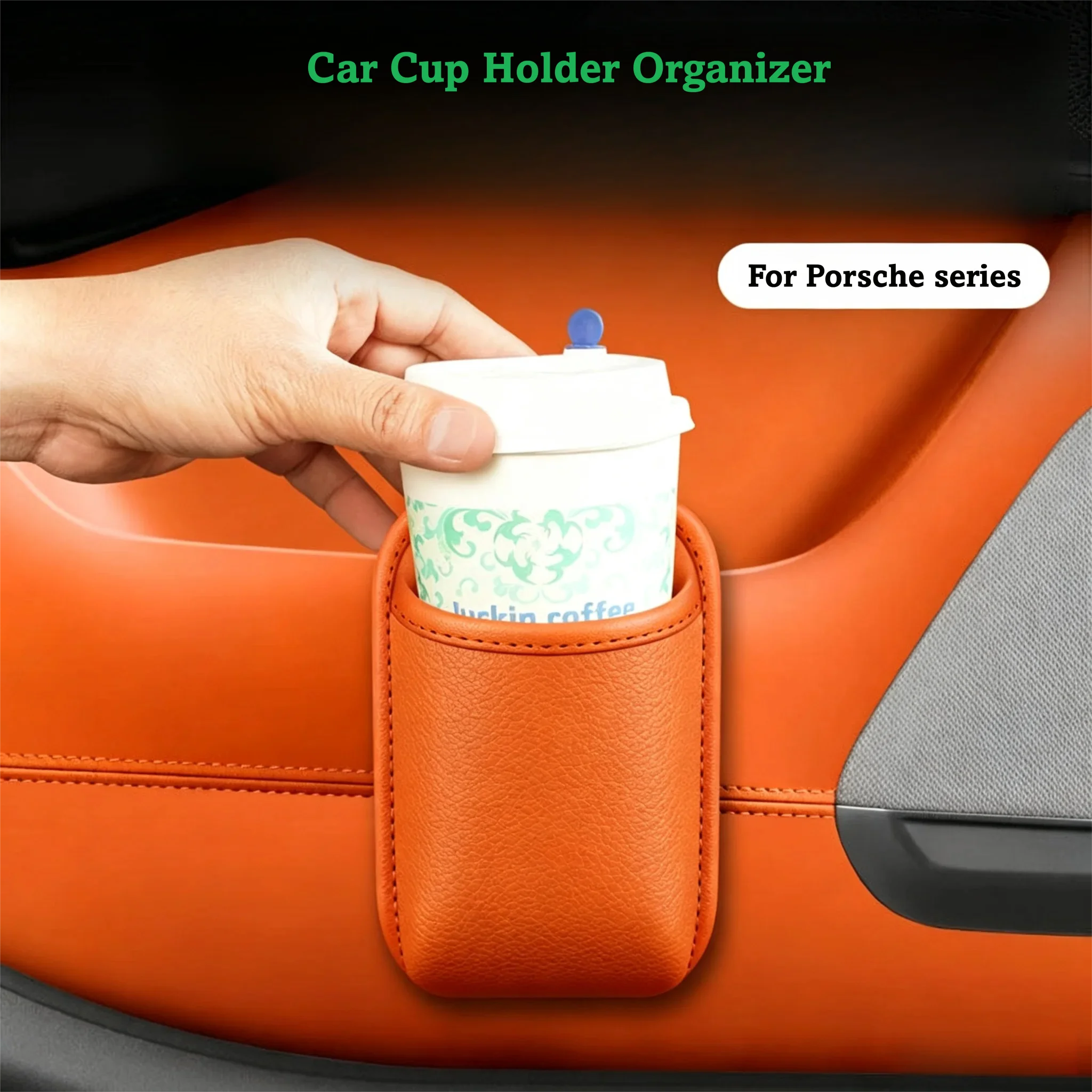 For Porsche Macan Cayenne Panamera 718 Cup Holder Organizer Drink Bottle Storage Box Door Beverage Bucket Interior Accessories