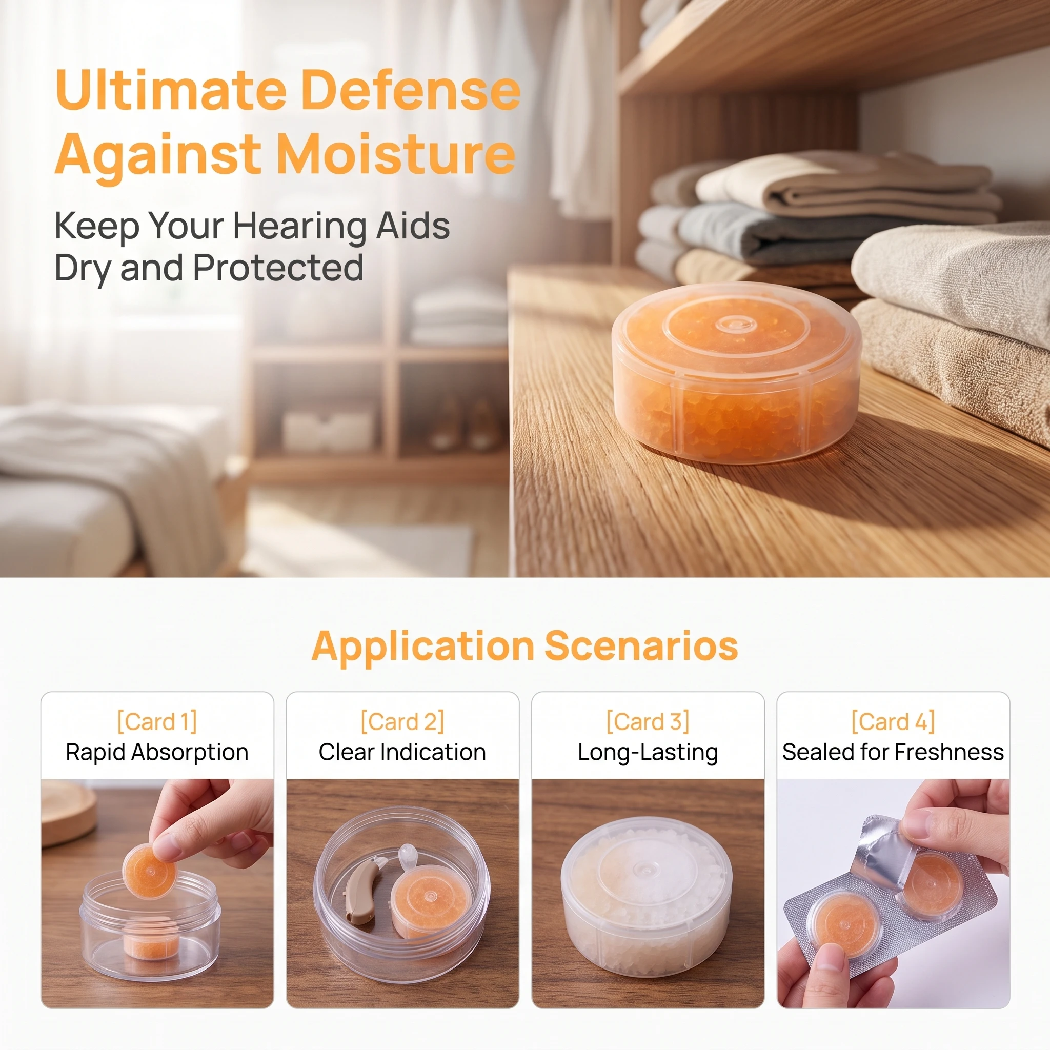 Hearing Aid Desiccant Drying Disc Silica Gel Moisture Absorbing Dry Cake for Hearing Aid Dry Box Dehumidifier Wholesale