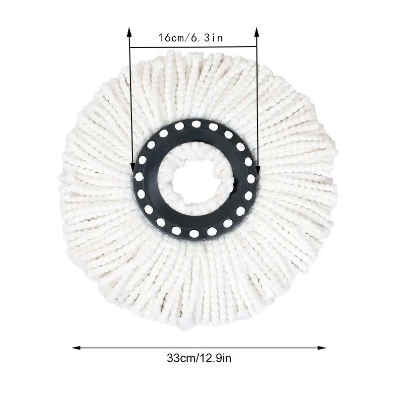 Round Replacement 360°Rotating Mop Head Cleaning Floor Towel Accessories Microfiber 16mm Mop Cloth Replacement Clean Tool