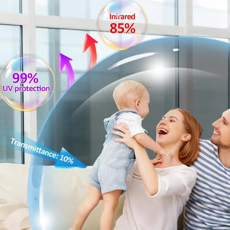 40cm X 500cm fixed Cling Window Film Prevents 85% Heat And 99% Sunlight With Temperature Control For Home Office Privacy D2RD