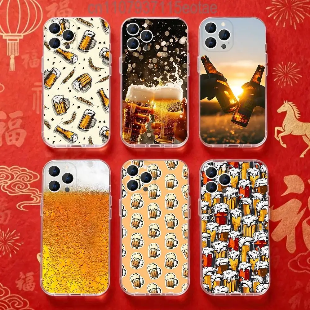 

Beer Alcohol CHEERS Phone Case For iPhone 17,16,15,14,13,12,11 Pro,Max,Plus,X,XS,XR,SE4,E Mini Transparent Soft Cover
