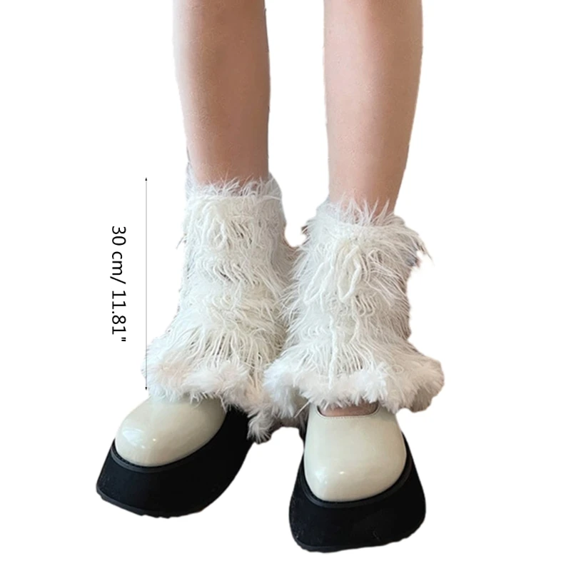 Knit Winter Warm Leg Warmers Long Socks Boot Cuffs Knit Leggings Stockings Plush Knee Warmers Sleeve