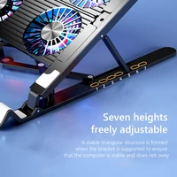 Laptop Cooling Pad with 2/4 Fans Foldable Notebook Stand RGB Silent Gaming Laptop Cooler Fan 7 Height for 11-17.3 Inch Laptops - Image 6