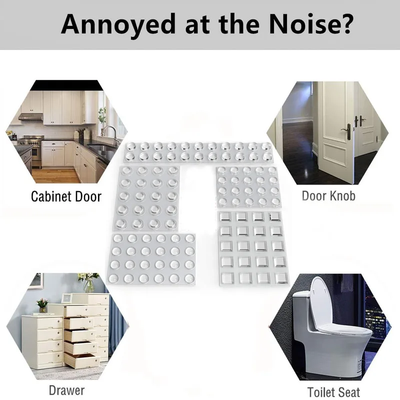 Clear/black Door Stops Self adhesive Silicone Rubber Pads Cabinet Bumpers Rubber Damper Buffer Cushion Furniture Hardware