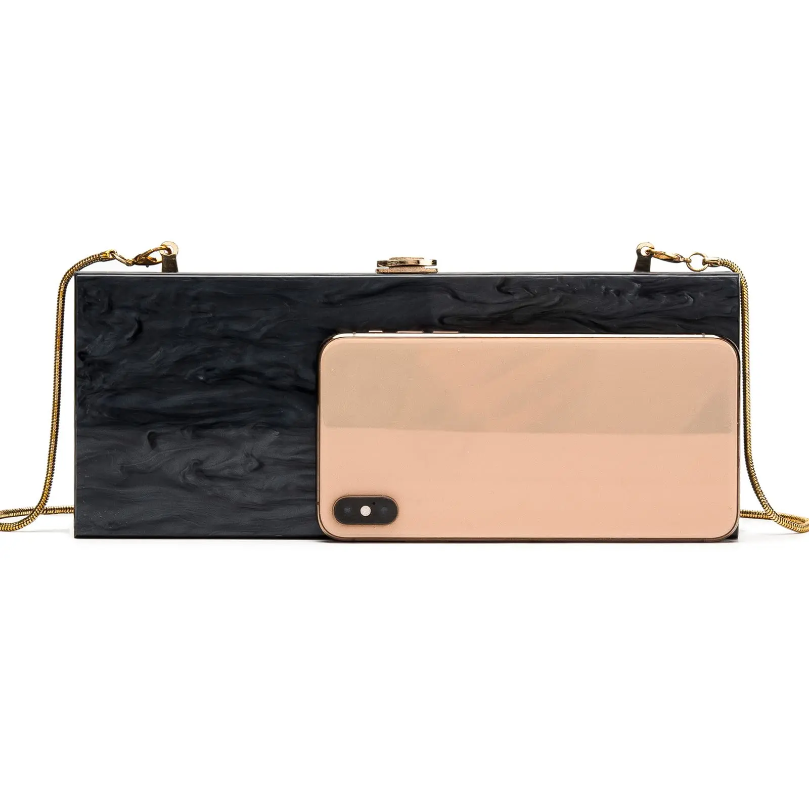 Acrylic Clutch Evening Bag for Women Long Pearl Black  Acrylic Clutch Handbag for Dinner Party Wedding Female Flap Wallet Purse