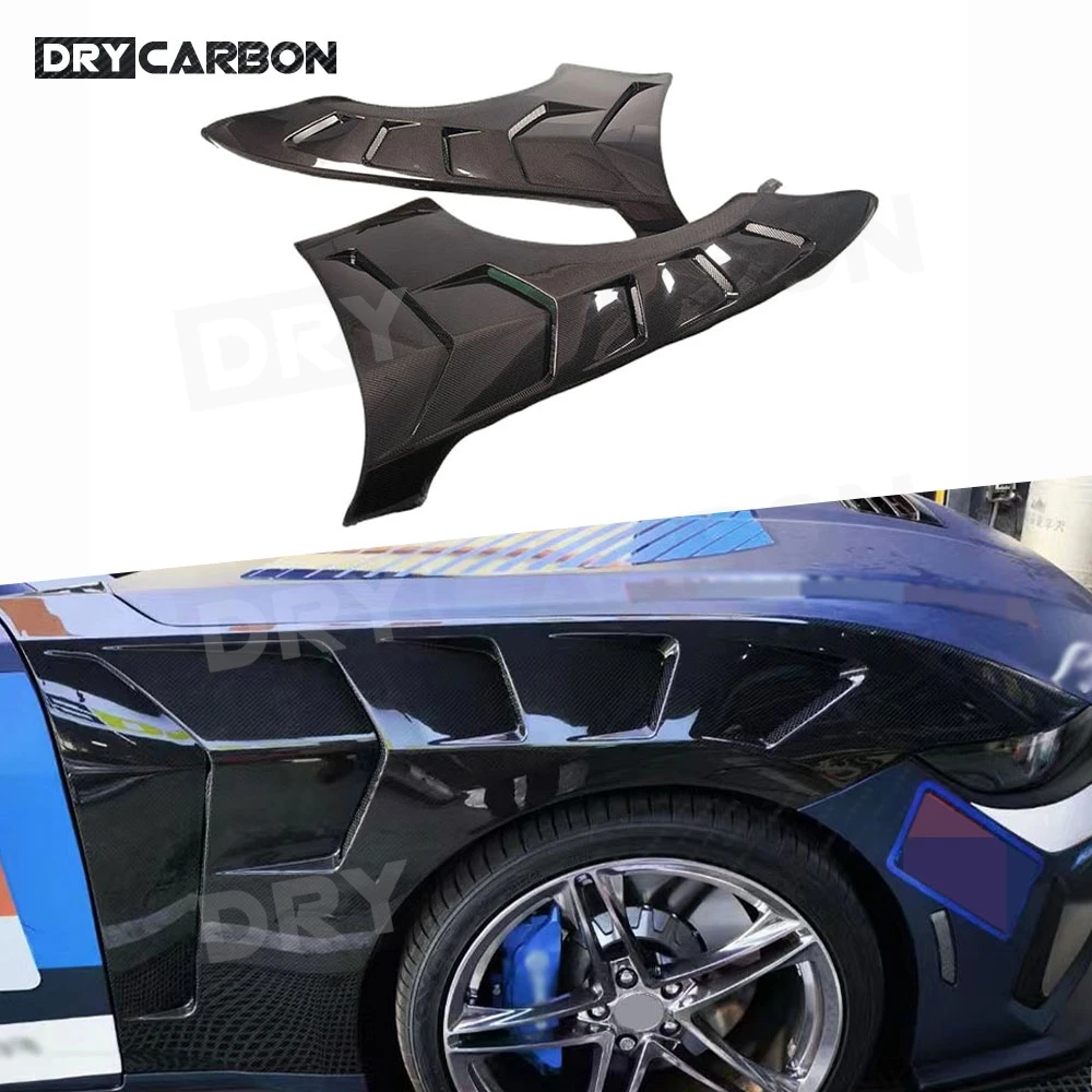 

Dry Carbon Fiber G Style Car Front Fender Air Vent Trim Spoiler Canards Side Fender Body Kits Accessories for Ford Mustang 2024+