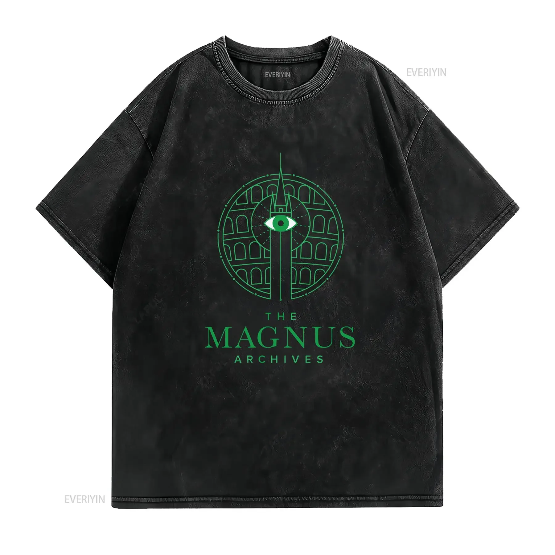 New T Shirt The Magnus Archives Logo Men's Black USA Size S to 5XL vintage Washed fashion graphic streetwear Comfortable