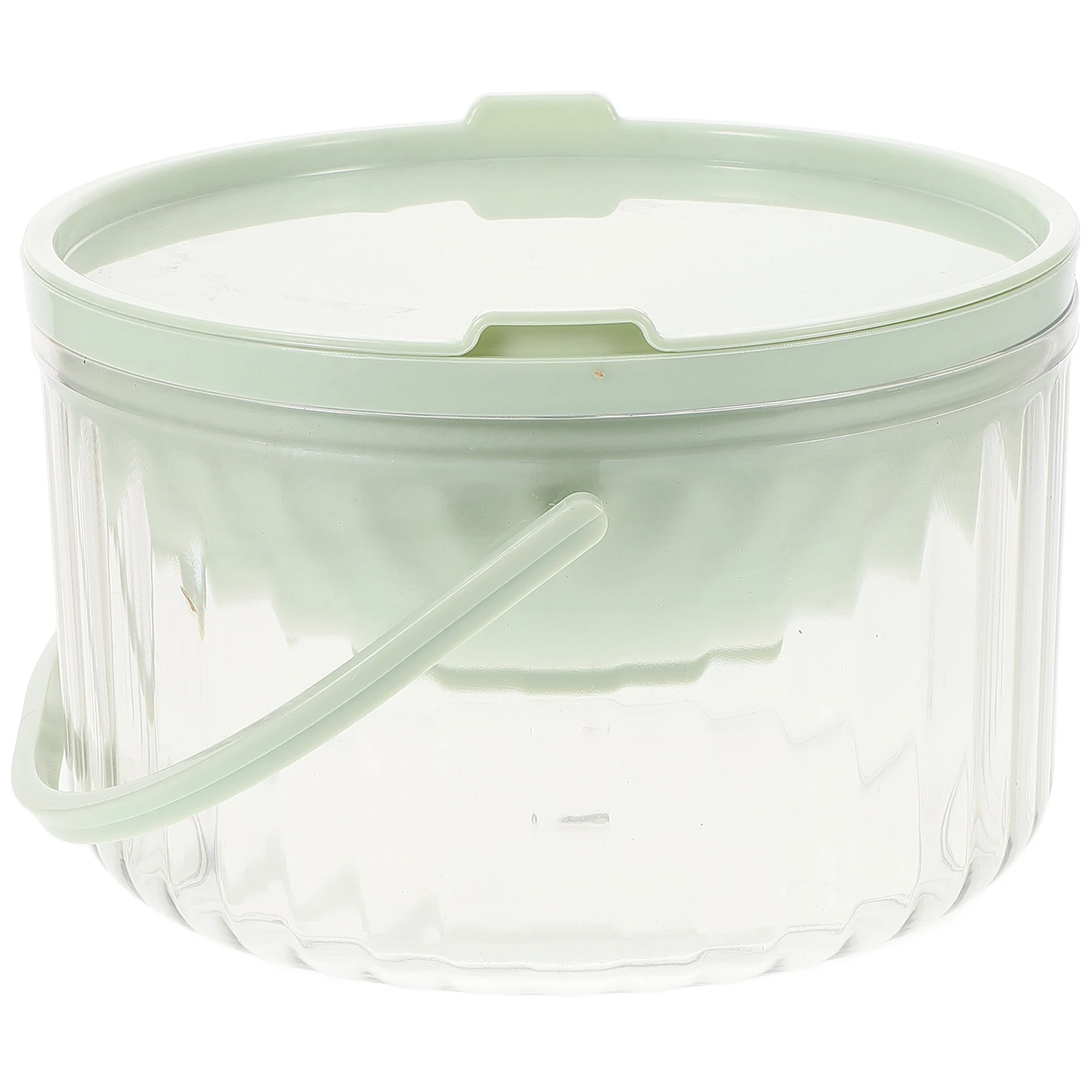

Salad Bowl Storage Box Thick Transparent Plastic Containers Light Green Chilled Plate Fruit Vegetable Organizer Food Storage