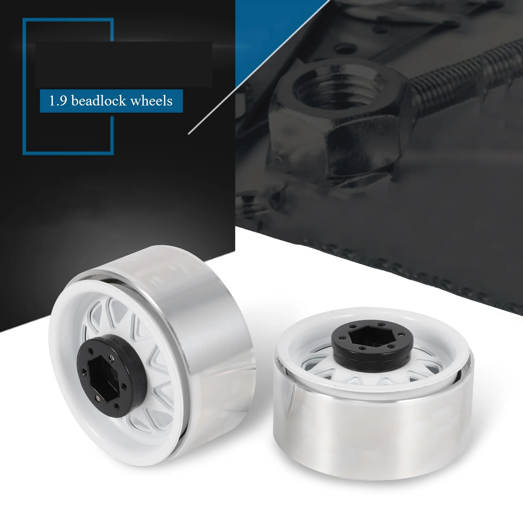 

B49B-4PCS Deep Dish Wagon 1.9 Metal Beadlock Wheel Hub Rim For 1/10 RC Crawler Axial SCX10 90046 Traxxas TRX4 RC4WD D90