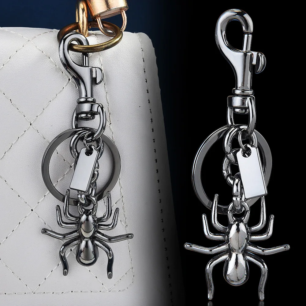 Creative Spider Three Color Car Keychain Pendant, Personalized Trendy Retro Accessories