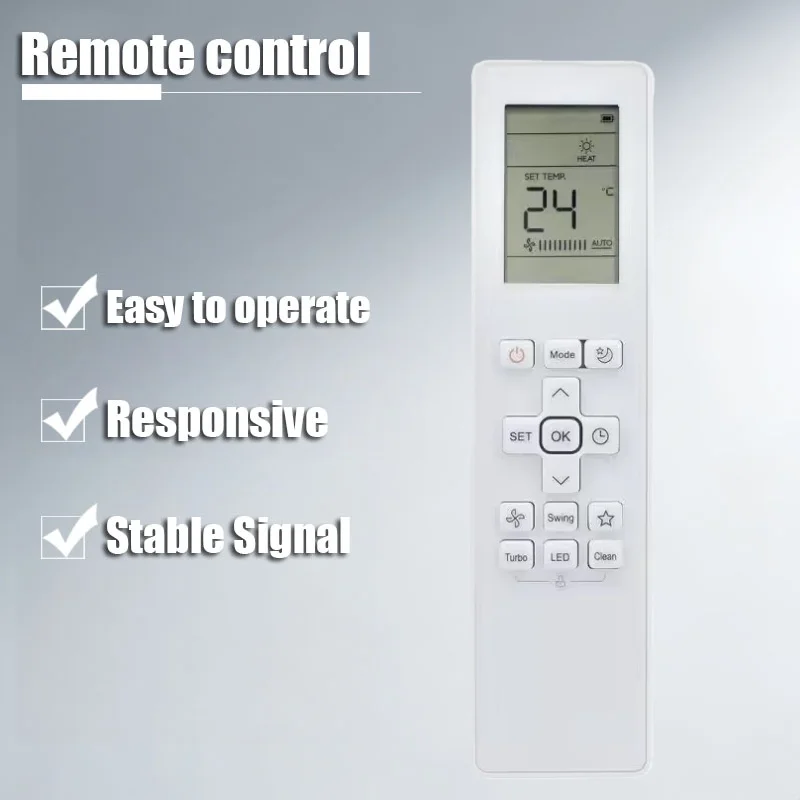 

RG10B(G)/BGEF Universal Air Conditioner Remote Control Compatible with Midea Samsung Replacement Battery Included