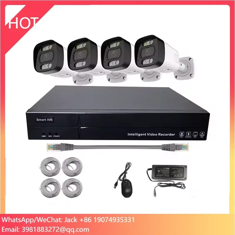 

5MP PoE Security Camera System Home Surveillance NVR Kits 4Pcs IP Security Camera Outdoor&Indoor Two Way Audio