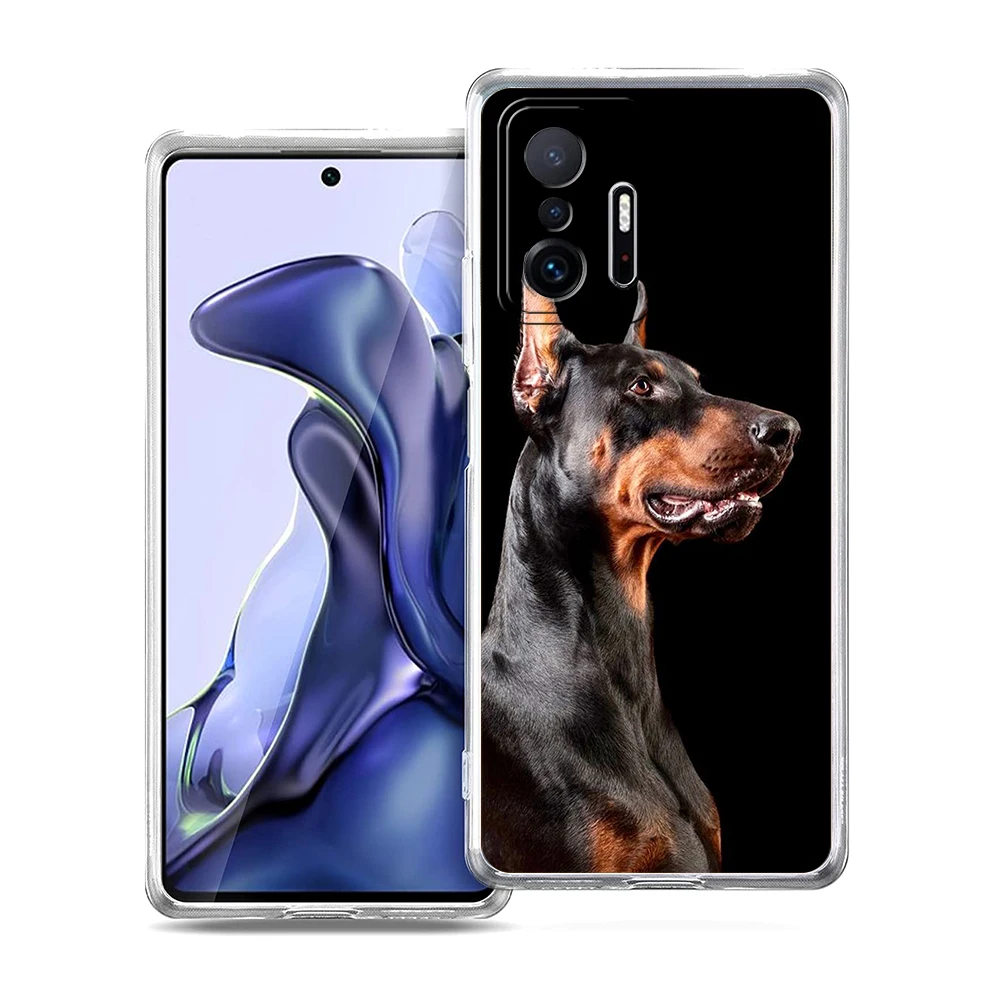 Doberman Dog Phone Case for Xiaomi Mi Poco F3 X3 X4 GT NFC M3 M4 11 Ultra 12 11X 11i Pro Lite 5G Soft Transparent Cover Capa Bag