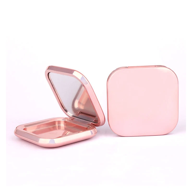 Rouge Box Portable 1pc Empty Compact Powder Container Makeup Packaging High Light Powder Compact DIY Blush Box with Mirror