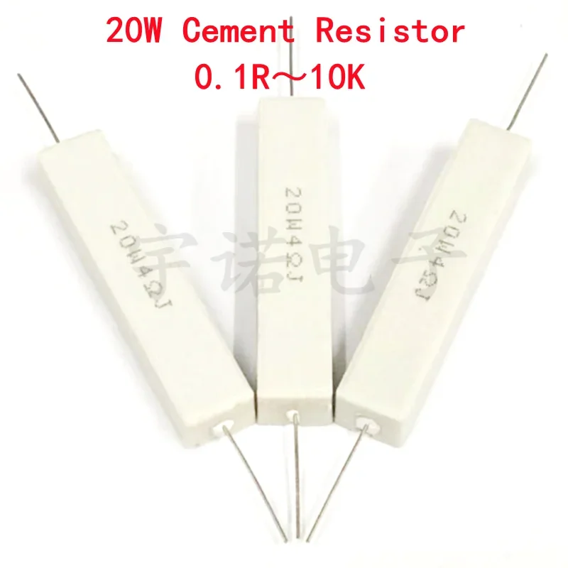 2piece 20W 5% Cement Resistor New Power Resistance 0.1 ~ 10K 0.1R 0.5R 10 50R 0.22 0.33 1 2 5 8 20 22 30 100 1K 1.5K 2K Ohms DIP