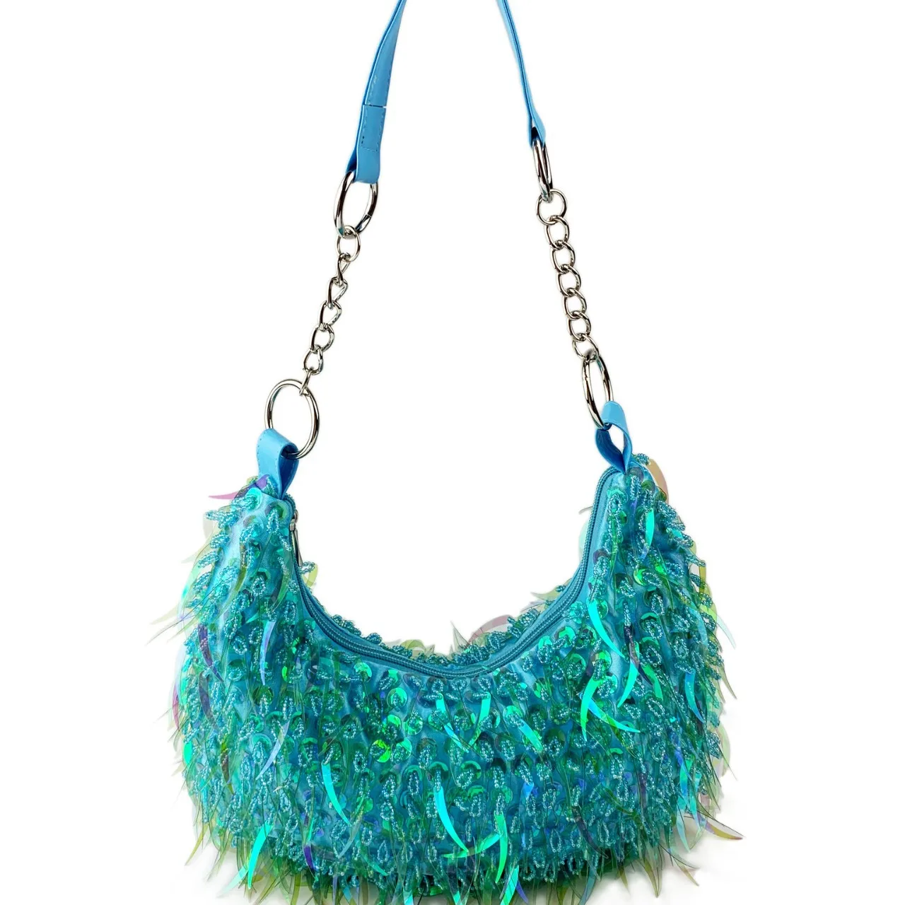

Double-sided Nail Bead Luxury Evening Purse for Women Round Bead Bracelet Tassel Underarm Designer Bag Shiny Rhinestone Purses