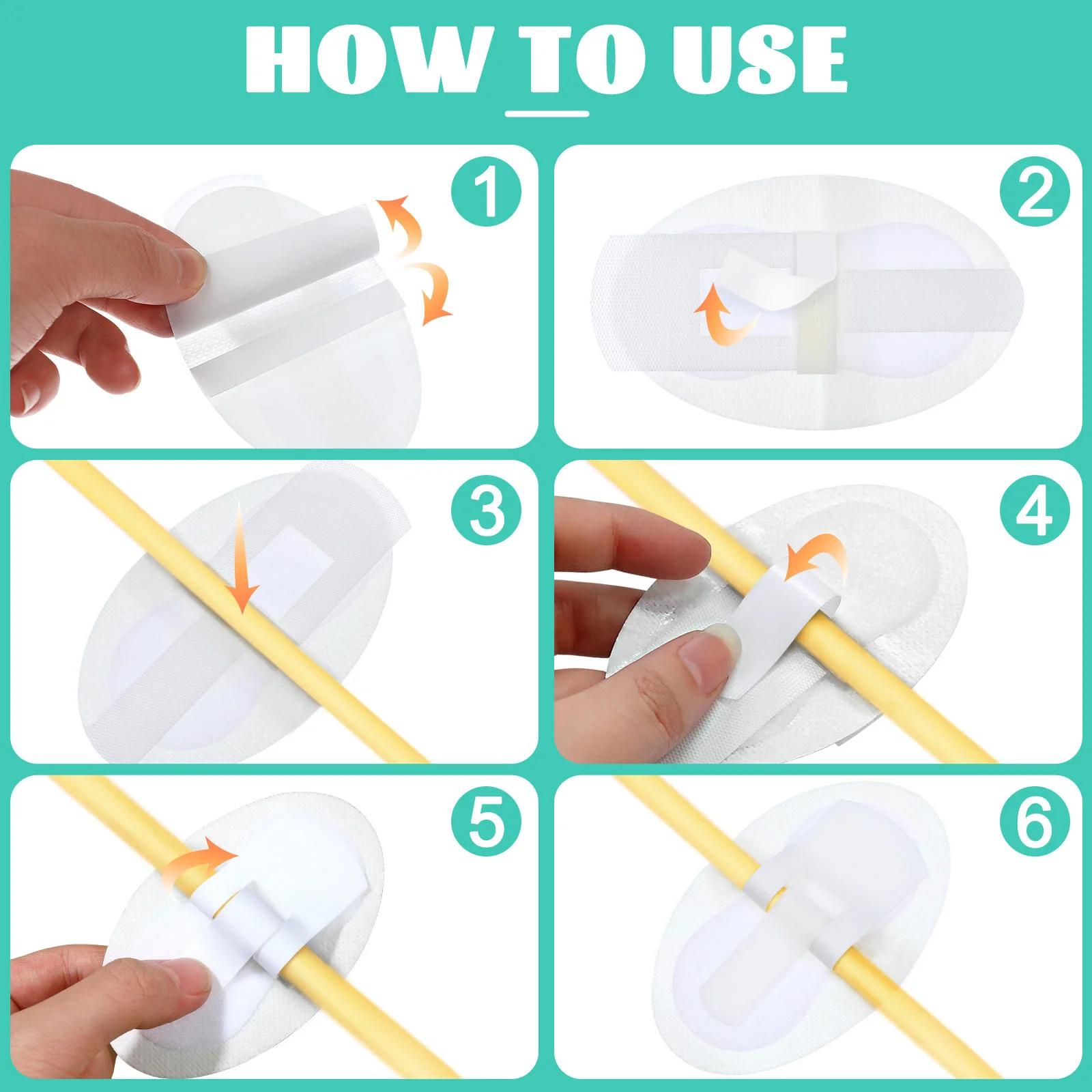 6 Pcs Catheter Fixation Urinary Strap Accessory Adhesive Tube Sticker Brackets Breathable Fixing Nylon Supplies