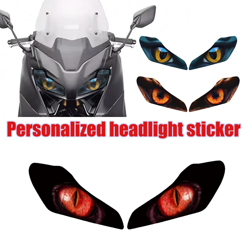 

Для YAMAHA TMAX 560 2022 2023 Tmax 560 мотоцикла 3D наклейки на передний недостающий свет, защитная наклейка для головы