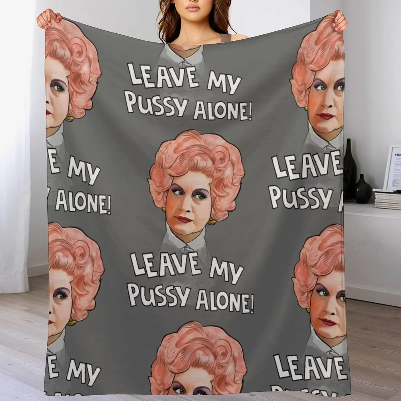 Mrs Slocombe - leave my pussy alone! Throw Blanket wednesday Kid'S Comforter Blankets