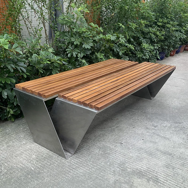 

Double V-shaped design outdoor bench waterproof, anti-corrosion and durable library government project street public space