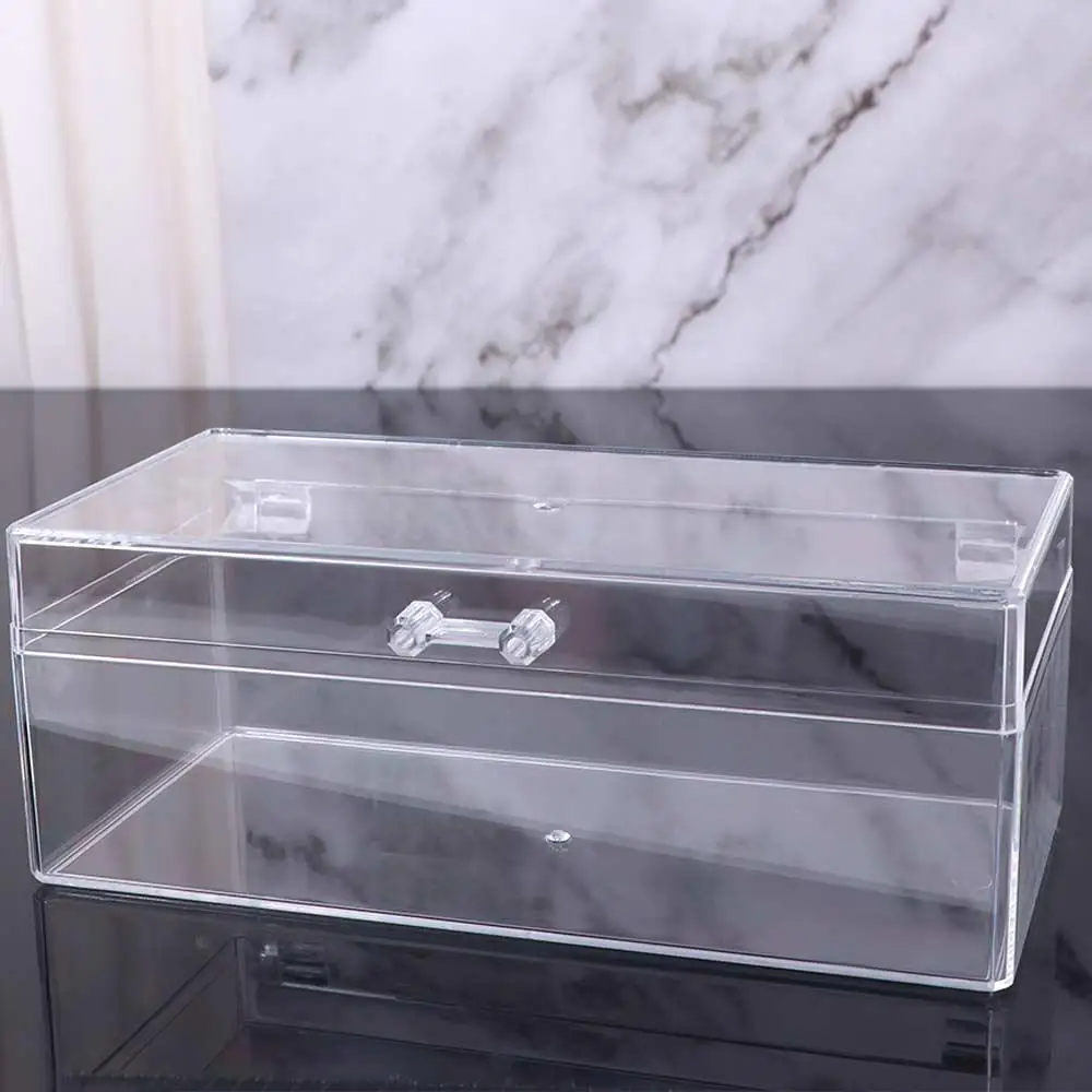 

Large Capacity Photo Card Storage Box Acrylic DIY Card Storage Box Clear Compartment Container Case with Lid Home