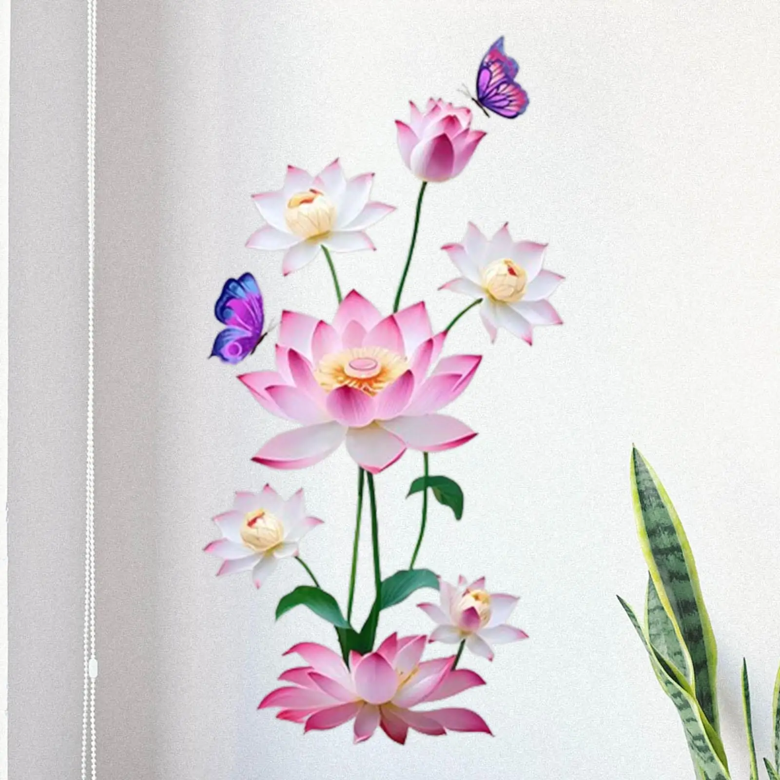 

Lotus Flower Wall Decal Art Sticker for Playroom Door Window Decor Restroom