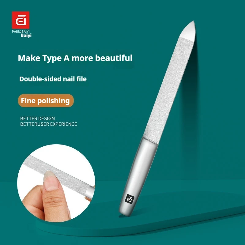 Lime à ongles et polisseuse robustes en acier inoxydable, outil de mise en forme des ongles réutilisable pour ongles naturels/artificiels, cadeaux adaptés aux voyages