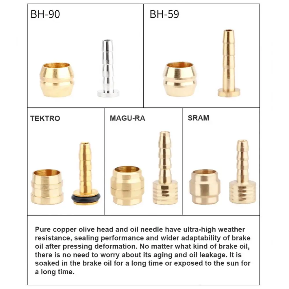 5/10pcs Bicycle Oil Brake Olive Head Oil Pin For BH59 BH90 MAGURA SRAM TEKTRO Brass Bicycle Parts Outdoor Riding Repair Tools