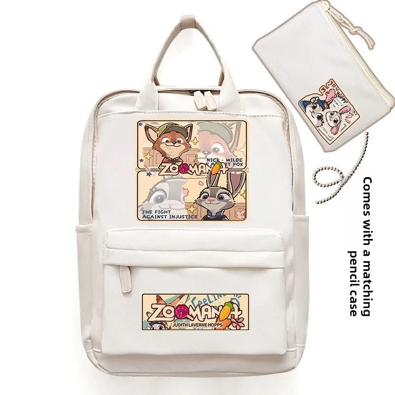 Judy Cartoon Backpack - Girls School Bag for Elementary and Junior High Students Fashion Casual Large Capacity Daypack