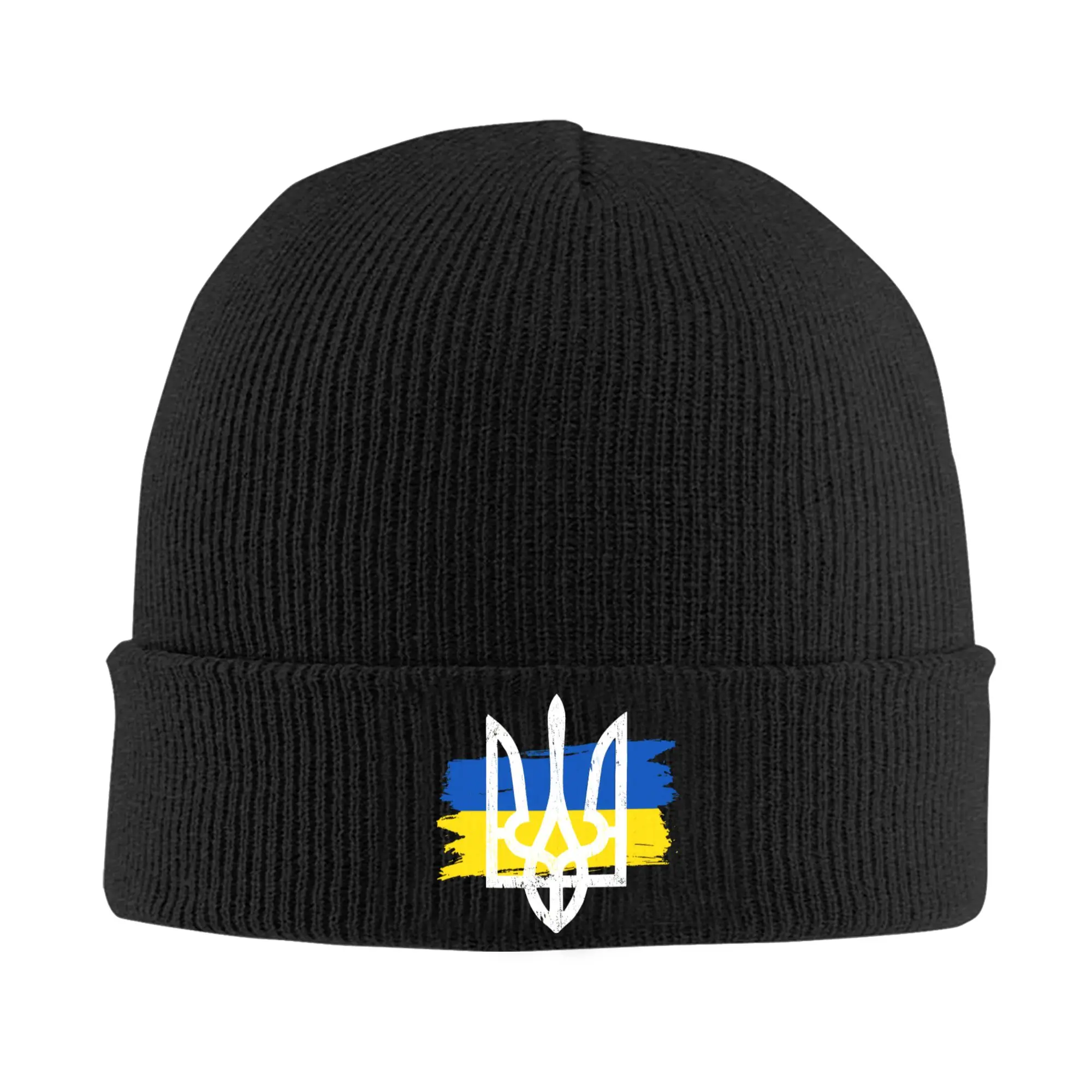 Azov Trident Ukraine Beanie Hats  Bonnet Hats Men Women Unisex Street Y2K Kpop Skullies Beanies Winter Custom Warm Soft Caps