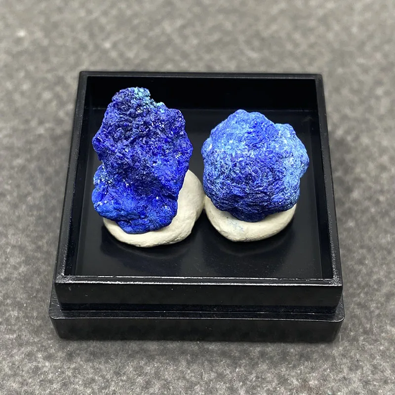 100% natural Blue granular crystal azurite mineral specimen+ Box size:27*27*25mm