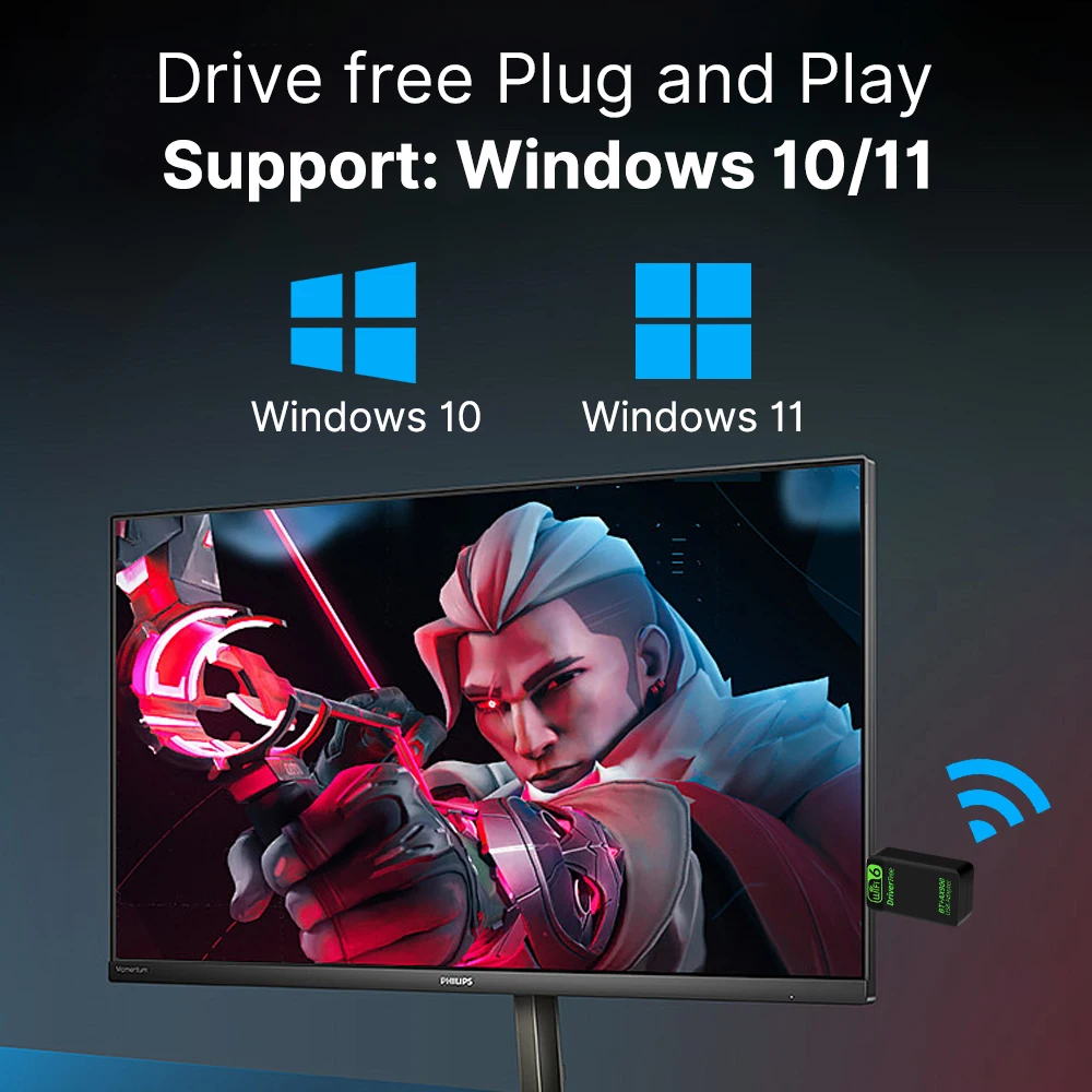 واي فاي 6 AX600/AX900 بلوتوث 5.4 واي فاي USB محول بطاقة الشبكة اللاسلكية 2.4G & 5 جيجا هرتز واي فاي للكمبيوتر/الكمبيوتر المحمول Win10/11 سائق مجاني #6