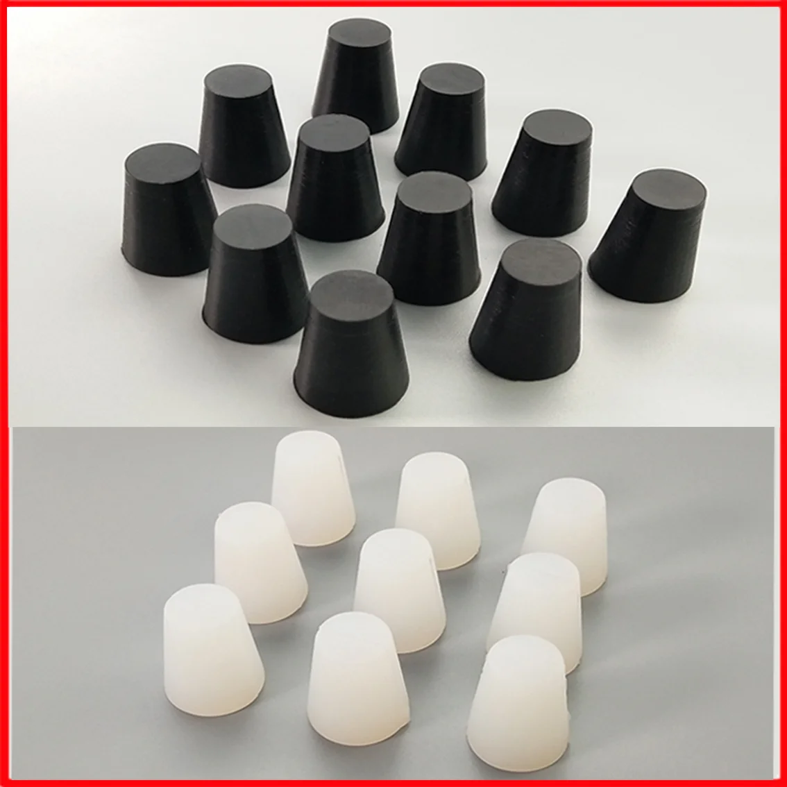 

1.5-36mm Clear/Black Conical Silicone Rubber Plug Laboratory Rubber Plug Pipe Tank Wine Bottle Tapered Plug Cover Accessories ﻿