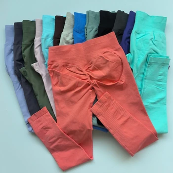 Impact Leggings für Damen, Scrunch, nahtlos, Yoga-Leggings, Fitnessstudio, Sporthose, geripptes Band, hohe Stretch-Fitness-Workout-Strumpfhose