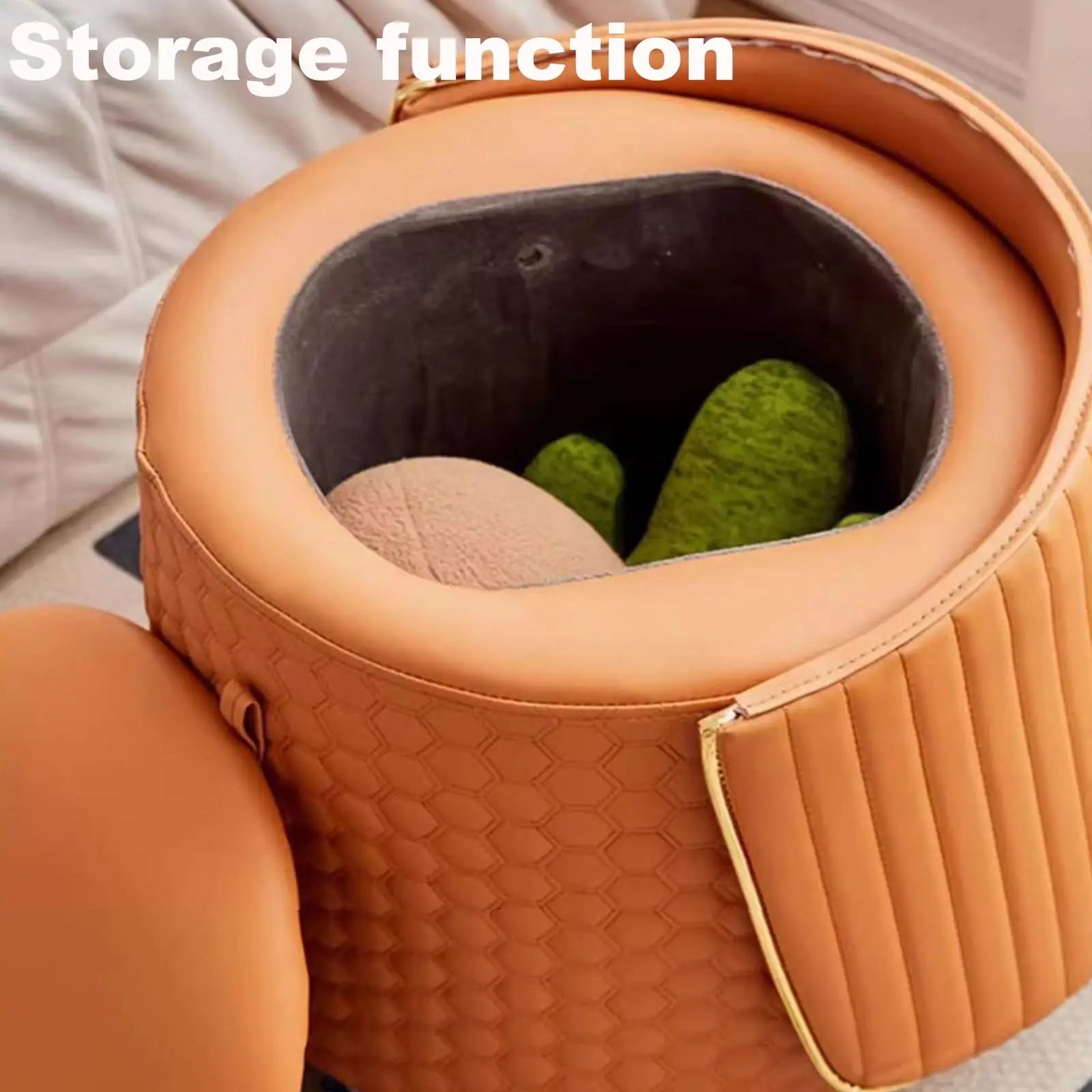 

Compact Swivel Vanity Stool with Storage, Ergonomic Backrest and Footrest for Makeup, Bedroom, Living Room or Small Spaces