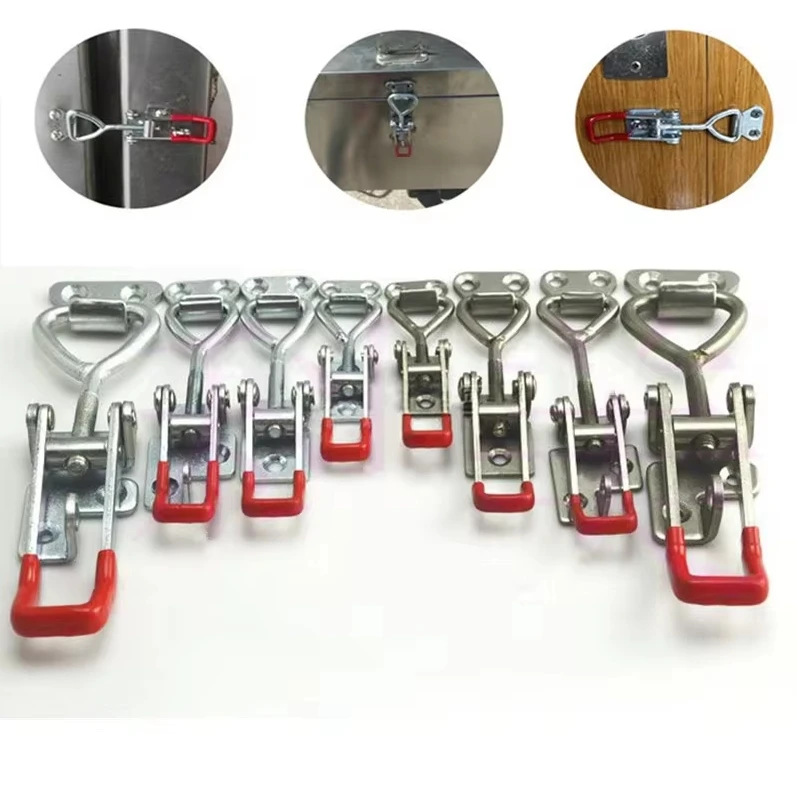 Iron Galvanized/Stainless Steel Adjustable Toggle Clamp Catch Clasp Quick Release Clamp Anti-Slip Push Pull Toggle Clamp