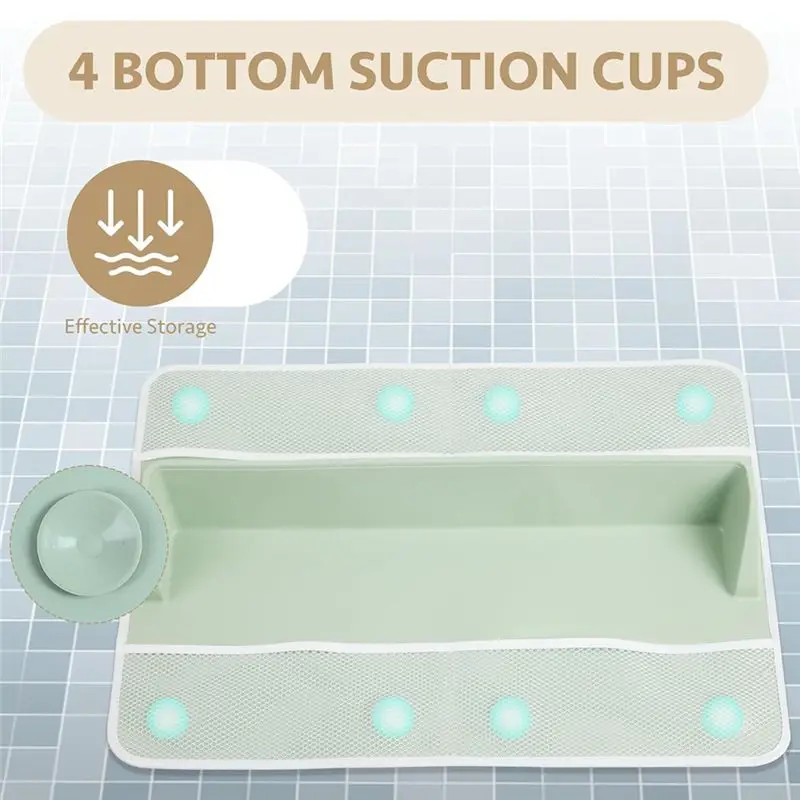 AS96-Children's Bathtub Splash Guard With Storage, Silicone Bathtub Waterproof Splash Guard