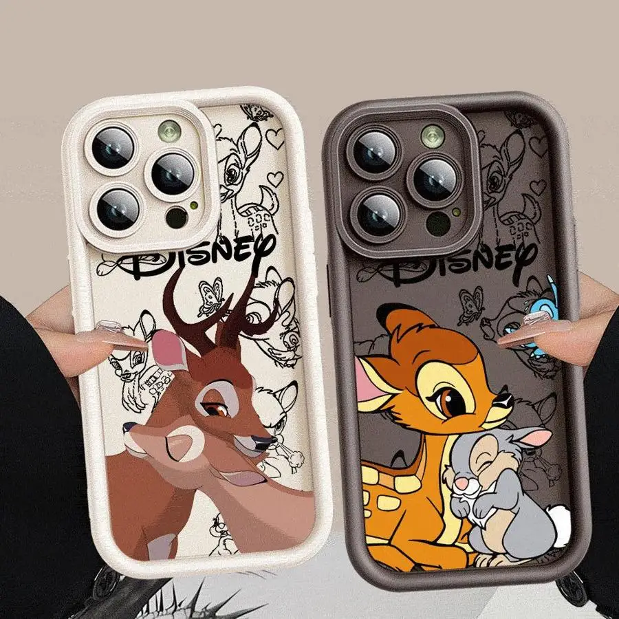 Disney Bambi Deer Phone Case for iPhone 16 13 Mini SE 15ProMax 14 Plus 12 Pro 11 Pro 8 7 XR XS Max Soft Cover