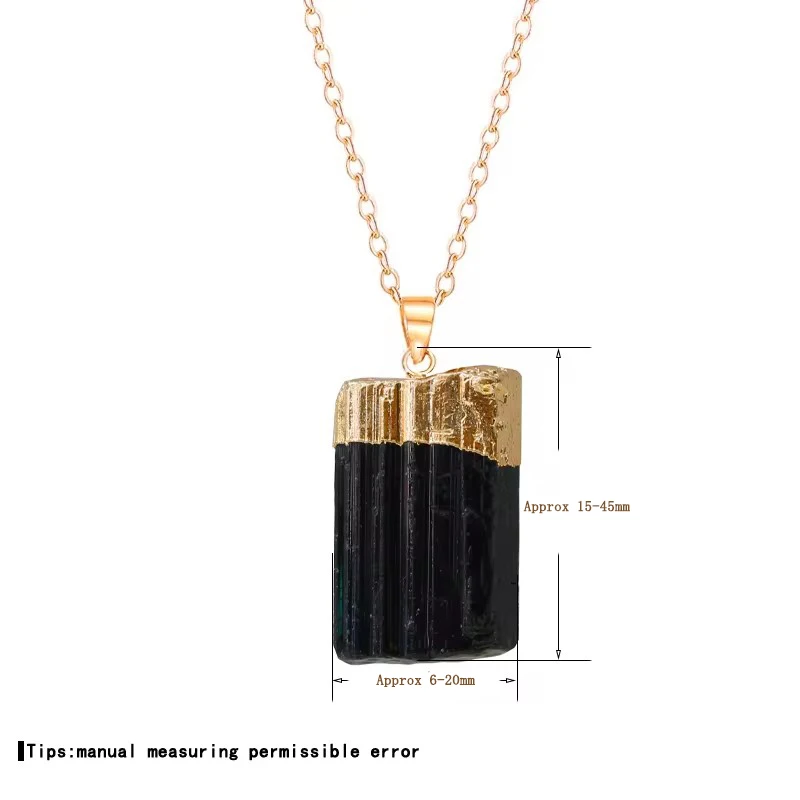 Irregular Raw Black Tourmaline Pendant Rough Energy Chakra Jewelry For Woman And Man Gift Necklace Making