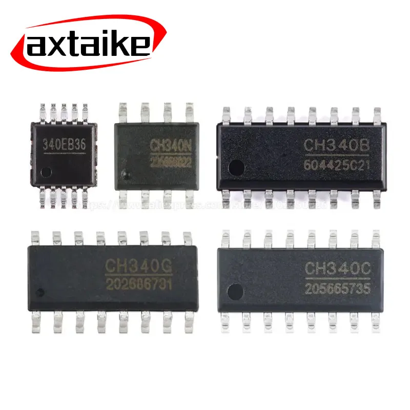 

10PCS CH340G CH340B CH340C CH340E CH340T CH340N SOP8 SOIC16 MSOP10 TSSOP20 CH340S CH340K CH340 Series SMD USB To Serial Port IC