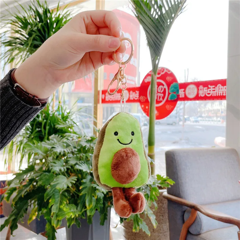 30pcs Mini Avocado Doll Keychain Cartoon Stuffed Toys Plush Toy Kawaii Keyring Bag Pendant Key Chain Cute Boy Girl Toy Gifts