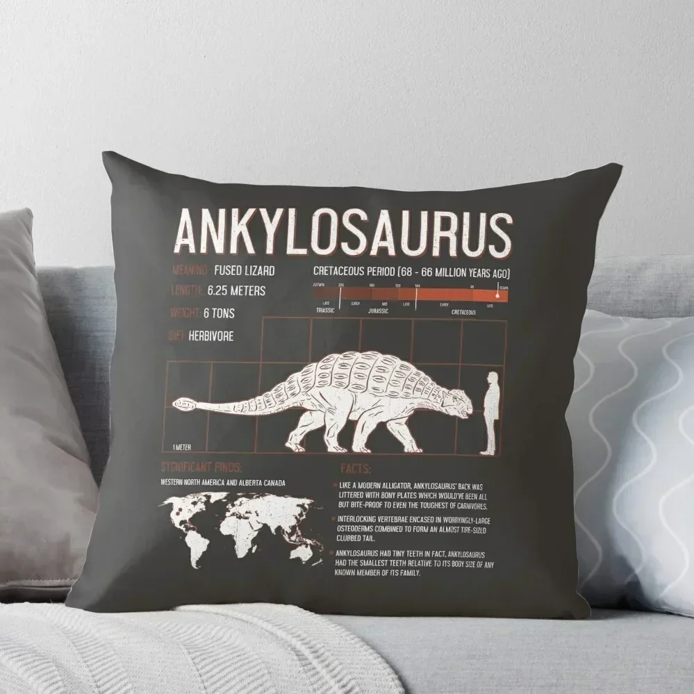 Ankylosaurus Dinosaur Facts Mens Womens Kids Science Throw Pillow Luxury Pillow Cover Pillowcase Cushion pillow