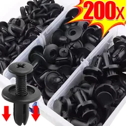 8mm Plastic Rivets Fasteners Screws Universal Car Bumper Fender Rivet Black Car Fastener Push Pin Clips Auto Tools Accessories