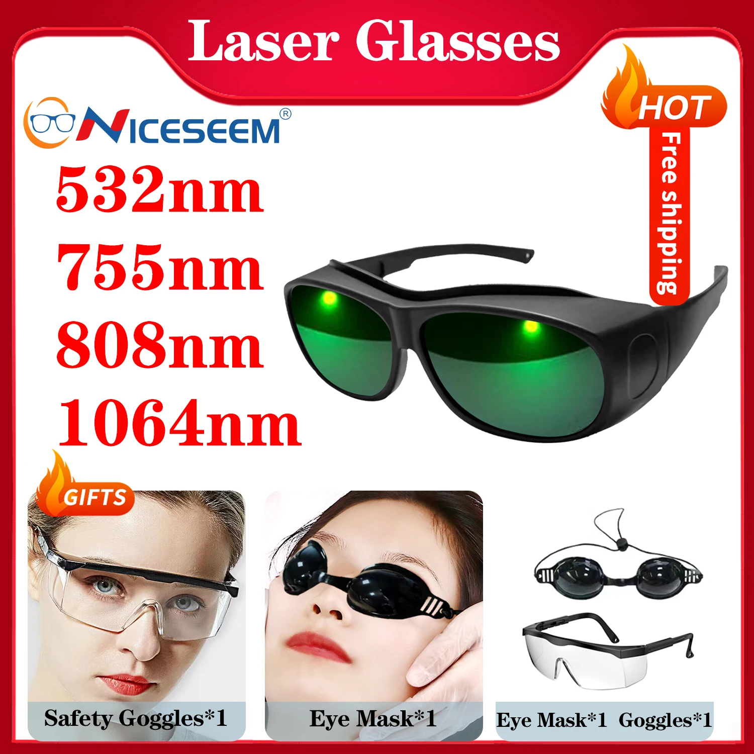 Laser Pointer Óculos De Proteção, Lentes De Segurança Industrial, Proteção De Soldagem, Óculos De Radiação De Raio X, UV, IPI, IR, IPL, FPV