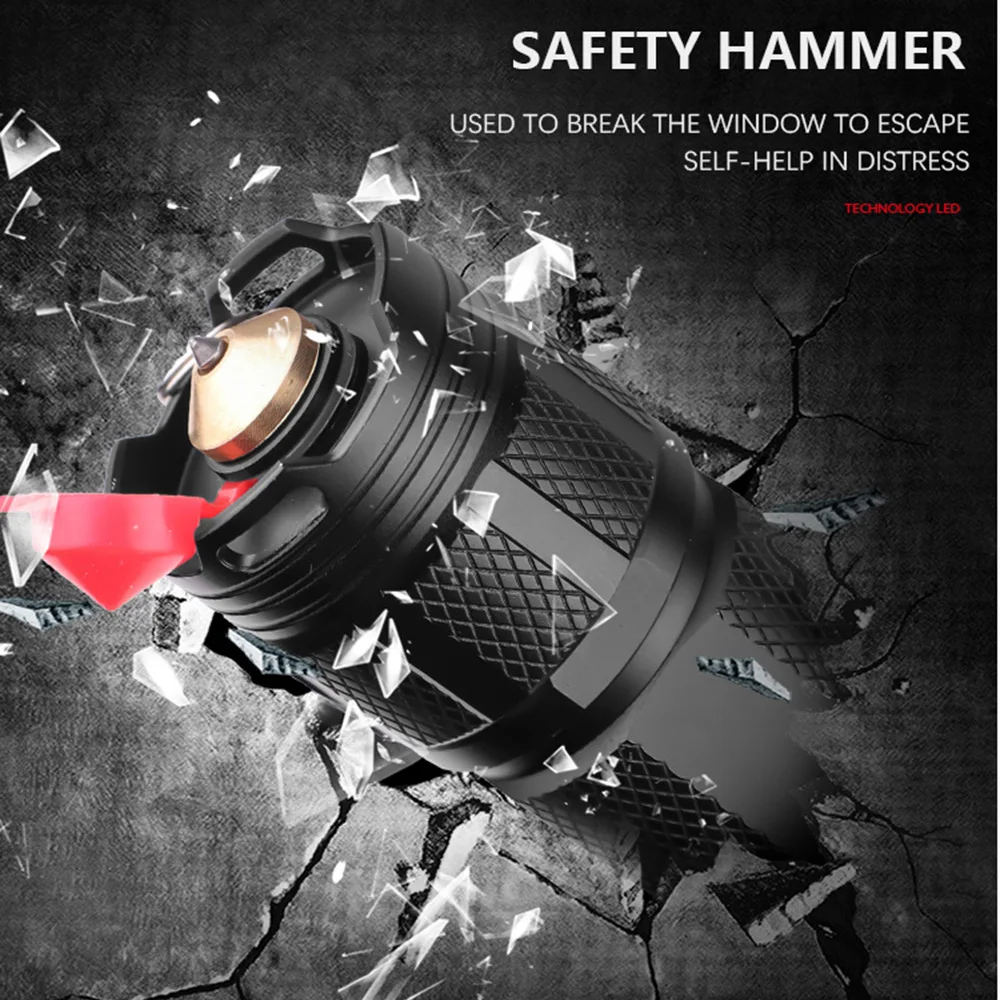 Portable LED Flashlights USB Rechargeable Light High Power Tactical Modes Torch Waterproof Outdoor Camping Emergency  Flashlight