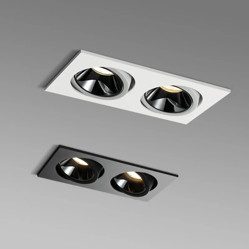 Double Head Recessed Downlight Spot Light 24W 14W Ceiling Led Downlight Dimmable 85-265V For Ceiling Led Lamp Indoor Lighting